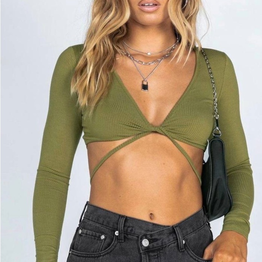maxie long sleeve crop top | princess polly